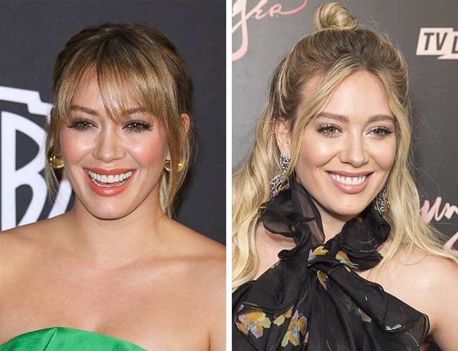 Những cô nàng có gò má cao như Hilary Duff không hợp với tóc mái bằng.