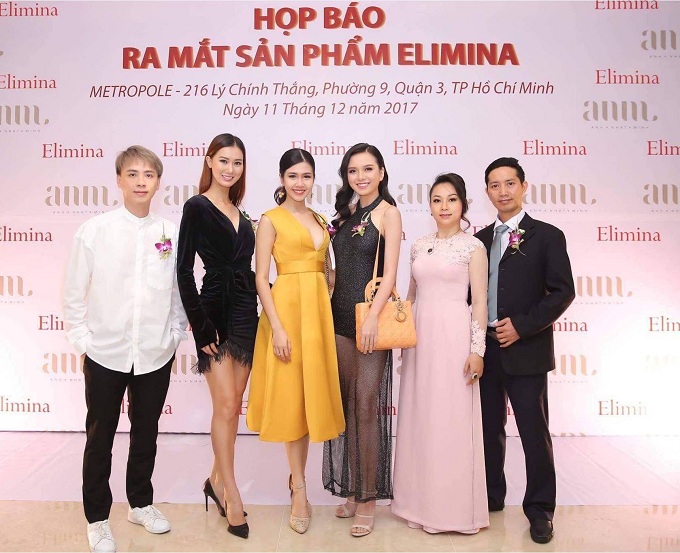 Chị Katherine Do Hien (thứ hai bên phải ) là người đưa thương hiệu mỹ phẩm Elimina về Việt Nam.