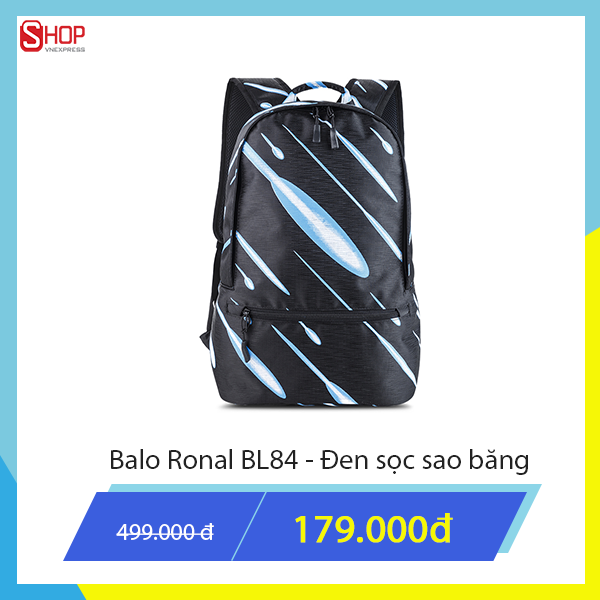 Ba lô Ronal đen sọc sao băng có thiết kế đơn giản nhưng sang trọng, làm hài lòng các khách hàng khó tính. Sản phẩm giảm giá độc quyền còn 179.000 đồng.