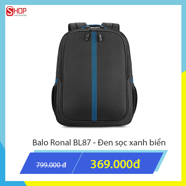 Balo Ronal màu đen phối xanh hay màu đen phối đỏ giảm 46%, còn 499.000 đồng. Sản phẩm được tặng kèm túi phụ kiện mang đến phong cách thanh lịch, thích hợp đi làm hay du lịch, dã ngoại.