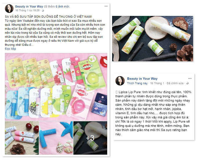 Tinh khiết như đúng cái tên là cách mà Beauty In Your Way (BIYW) mở đầu khi nói về Lip Pure - dòng son dưỡng mà cô nàng yêu thích. Lip Pure có thành phần tự nhiên dùng trong thực phẩm như sáp ong thiên nhiên, tinh dầu bơ hạt mỡ, vitamin E& giúp môi luôn được dưỡng ẩm sâu và lành tính với môi.Kho thoa son lên môi, cảm giác không quá ụ dưỡng mà nhẹ tênh và mềm mỏng. LipIce Lip Pure phù hợp với những ai có đôi môi nhạy cảm hay chỉ đơn thuần là thích cảm giác mỏng nhẹ khi lên môi đó, Beauty In Your Way nói thêm.