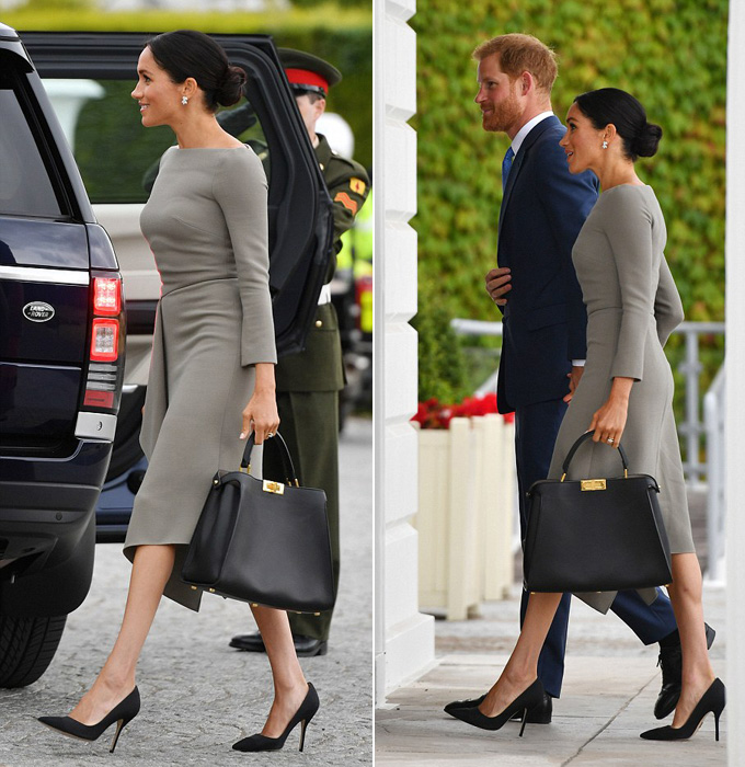 Meghan khoe dáng mảnh khi cùng chồng tới dinh thự tổng thống Ireland - 1