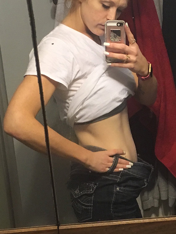 Hiện tại, Veronica đã giảm được nửa trọng lượng, size quần jeans giảm từ 16 xuống 2.