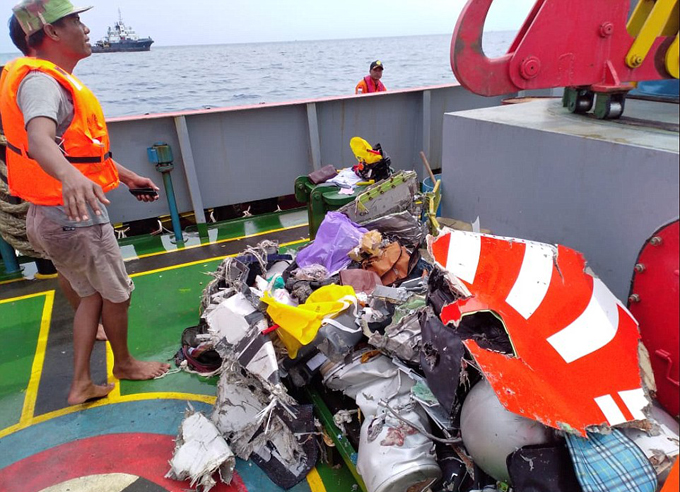 Wreckage from the plane and miscellaneous items belonging to its passengers
